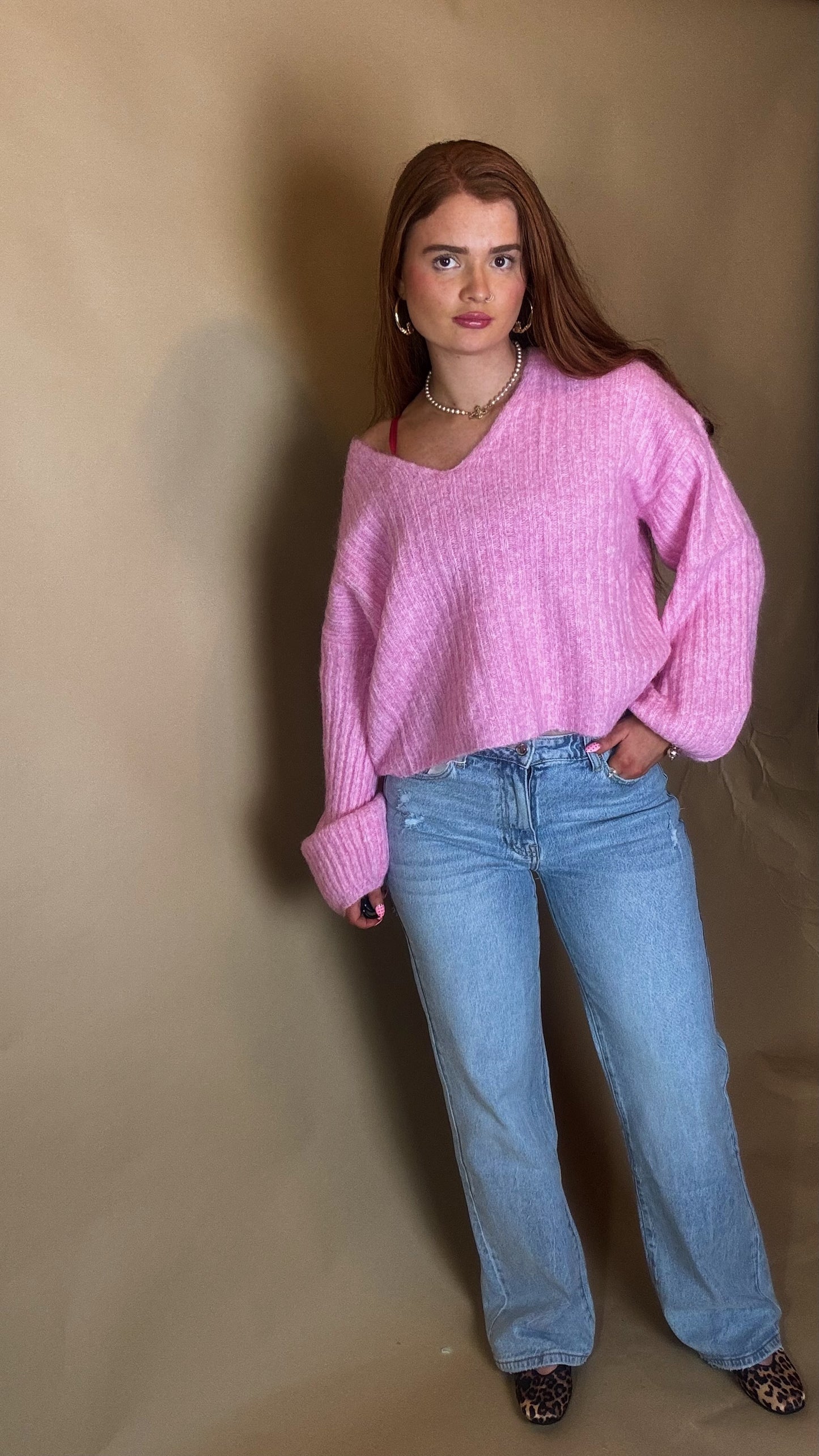 Mila Pink Diamonte patch Jean