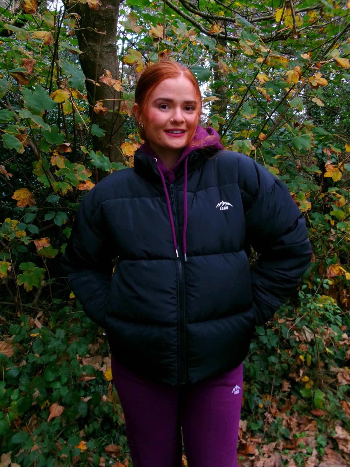 Jasmine Jet Black waterproof Ultra puffer *with pockets & draw string!!*