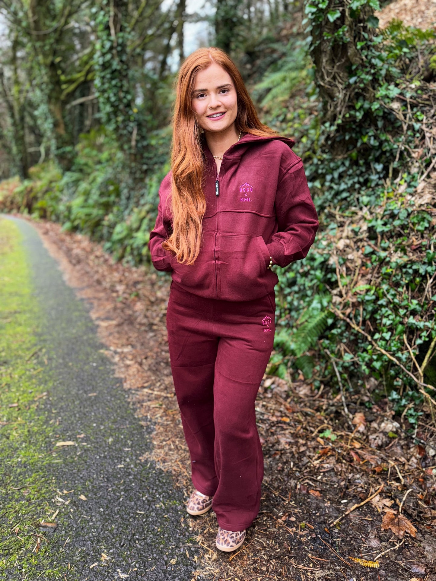 Burgundy KML x USCO LIMITED EDITION Fleece line set *size down*