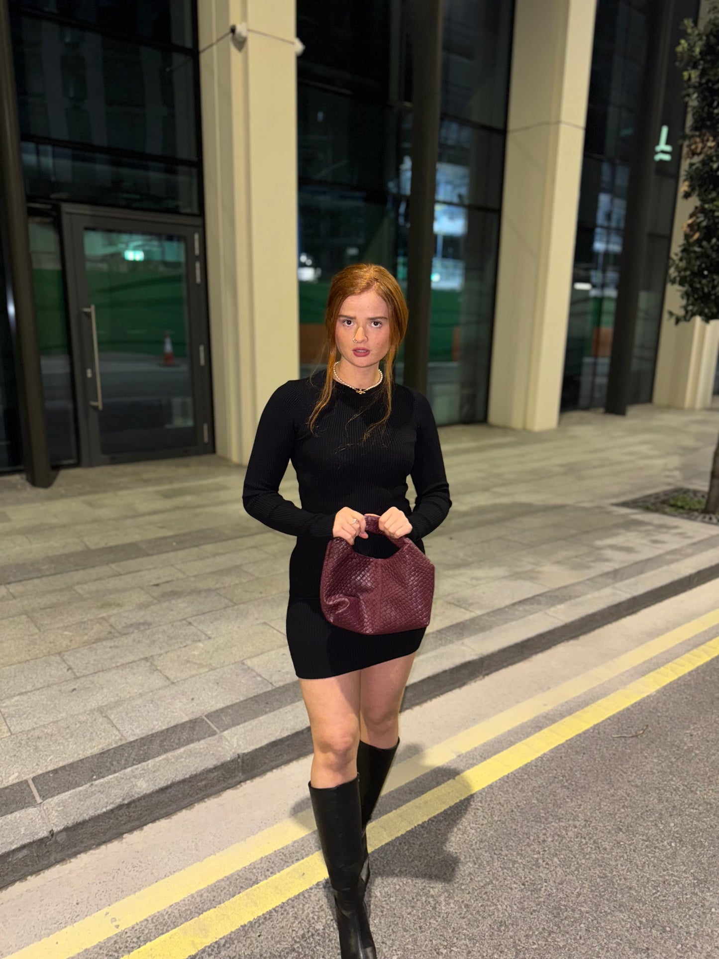 Blake Black Ribbed Dress *made with recycled fabrics*