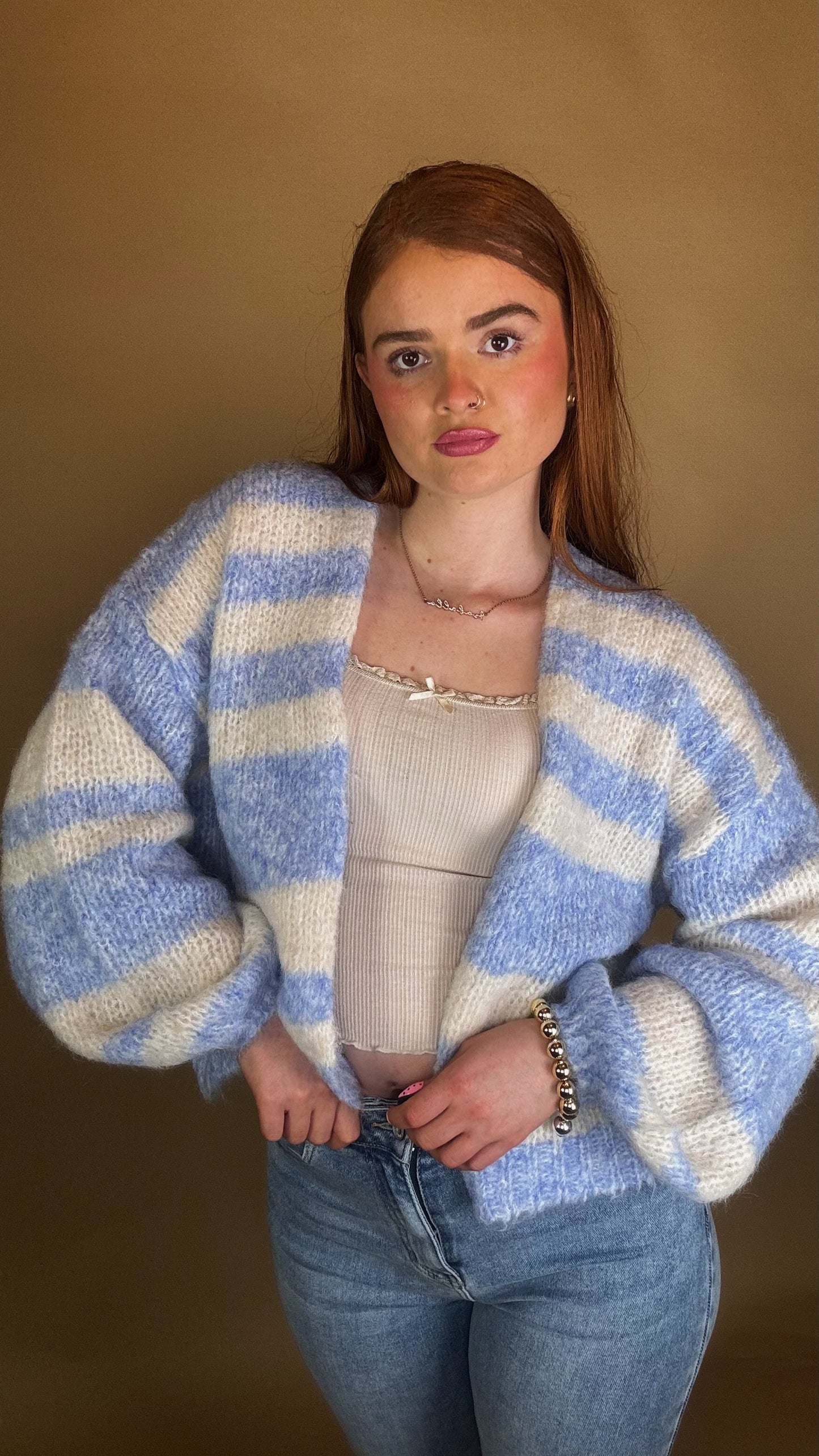 Olive Stripe cardigan