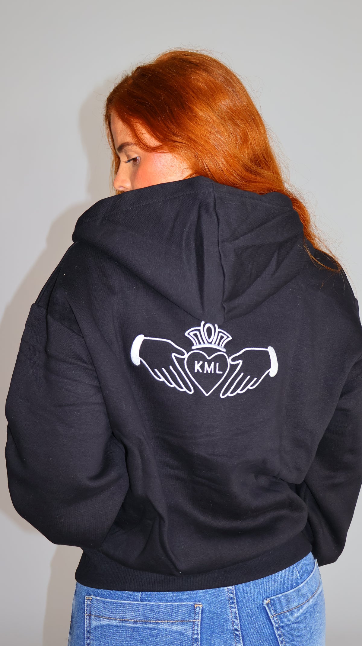 Una Claddagh Fleeced Hoodie.