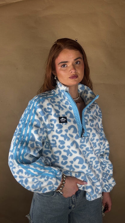Blair Blue Leopard print zip up