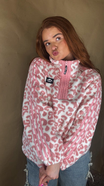 Payton Pink Leopard print zip up