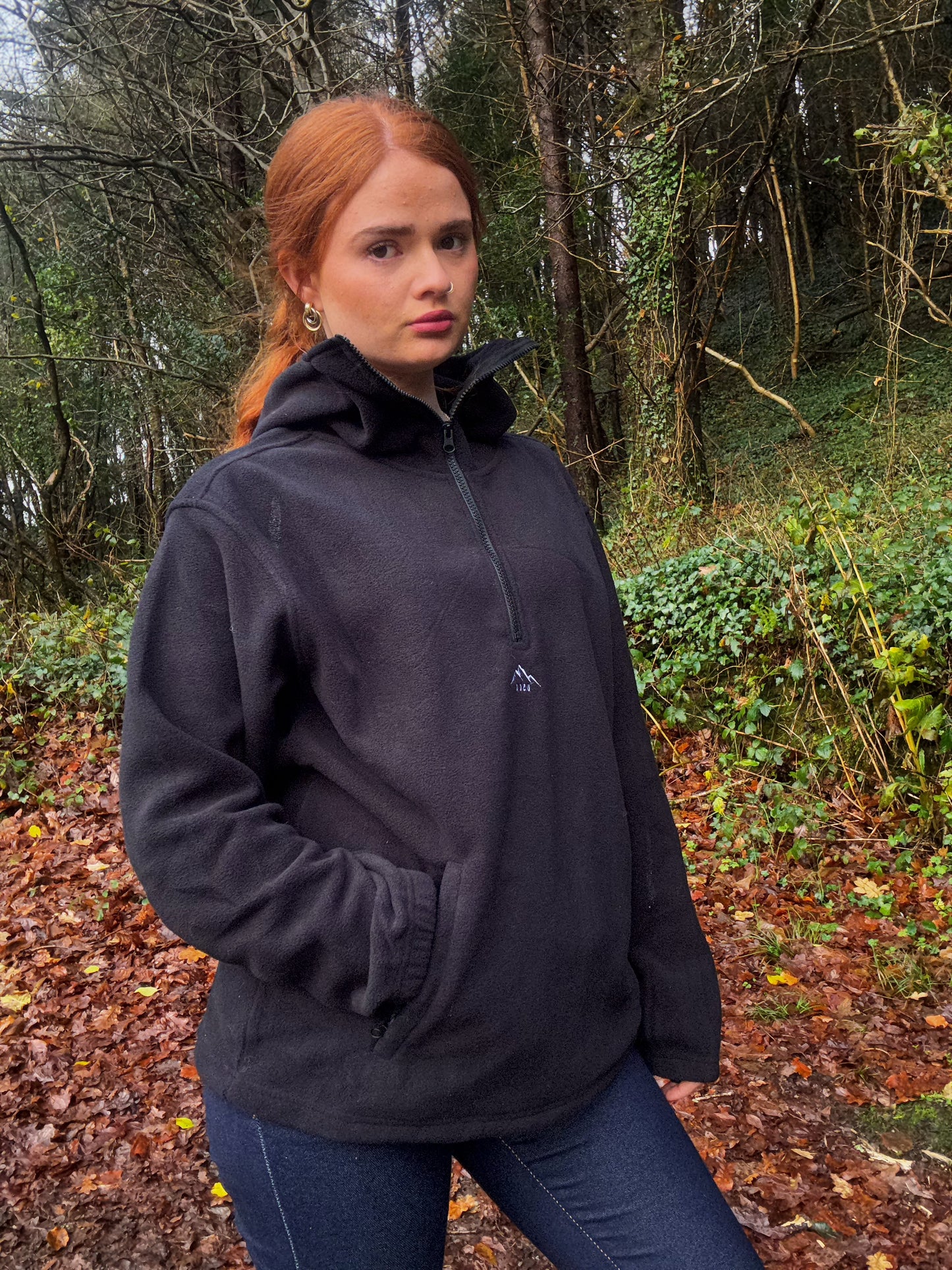 100% cotton Charlie unisex fleece limited edition with zipped pocket and hood