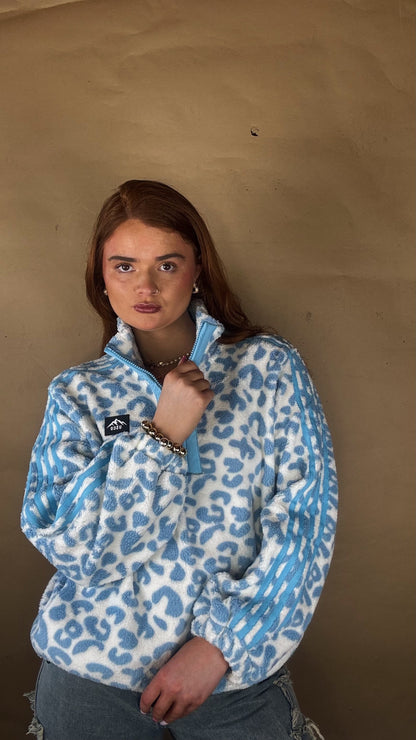 Blair Blue Leopard print zip up