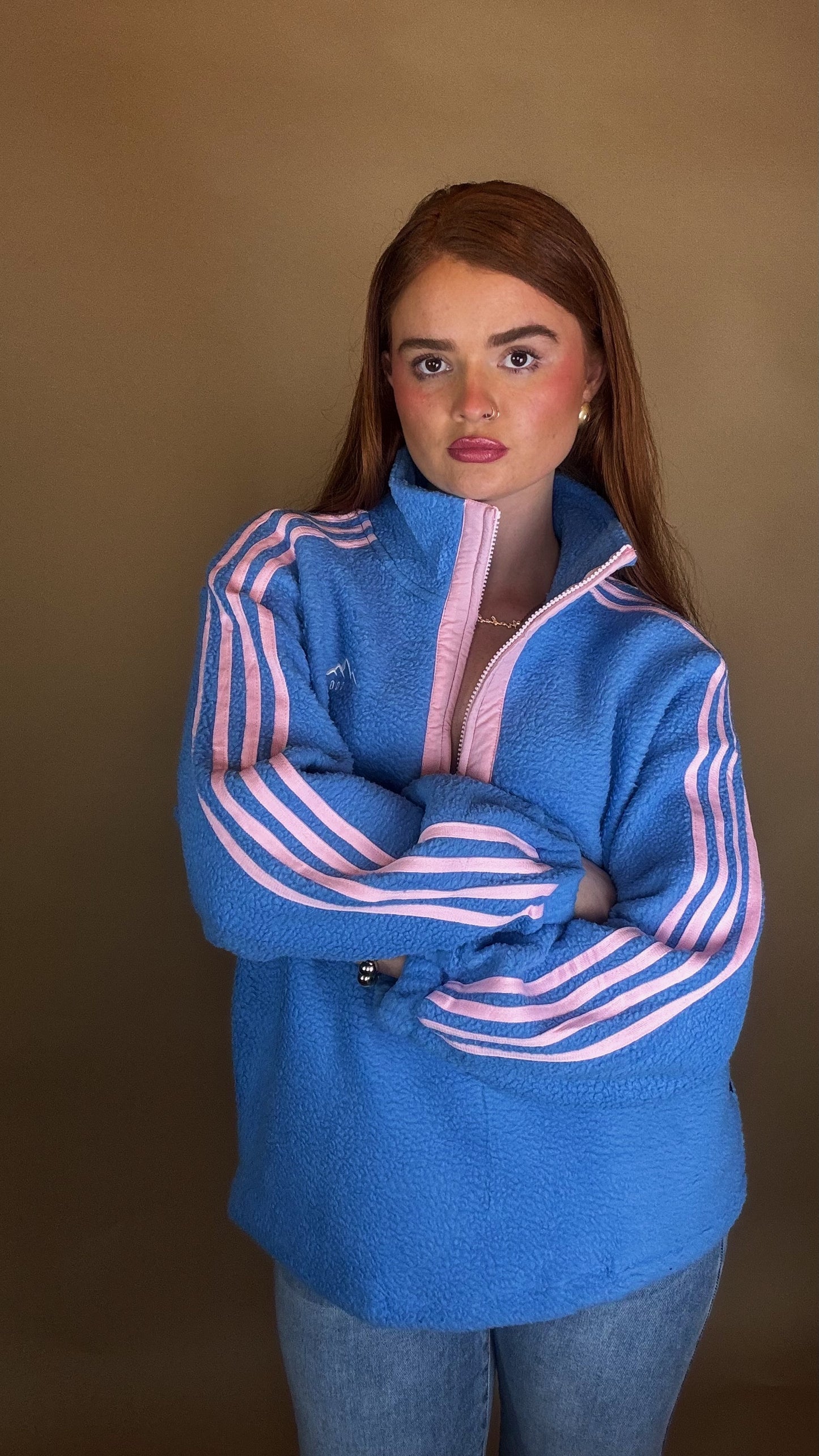 Hannah x4 Stripe Fleece size down. Pockets & draw string