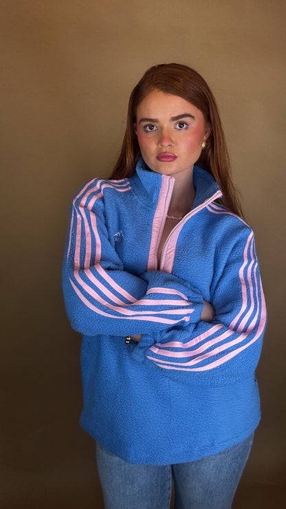 Hannah x4 Stripe Fleece size down. Pockets & draw string
