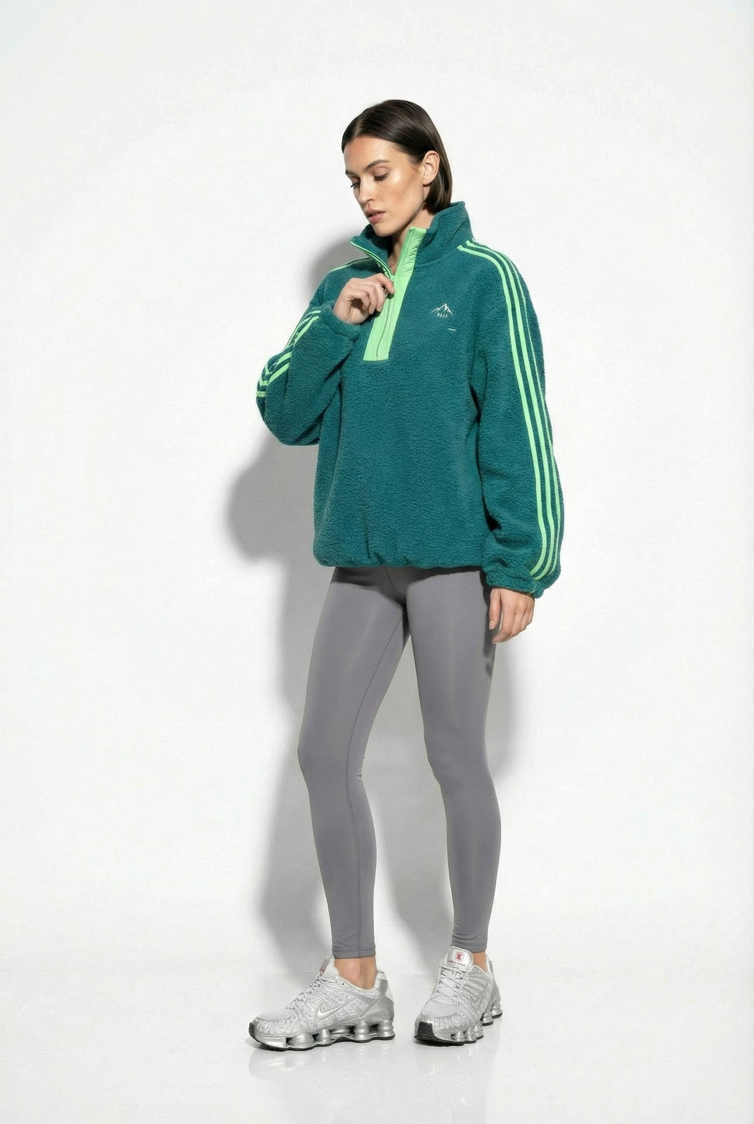 Mel x4 Stripe Fleece Mint size down