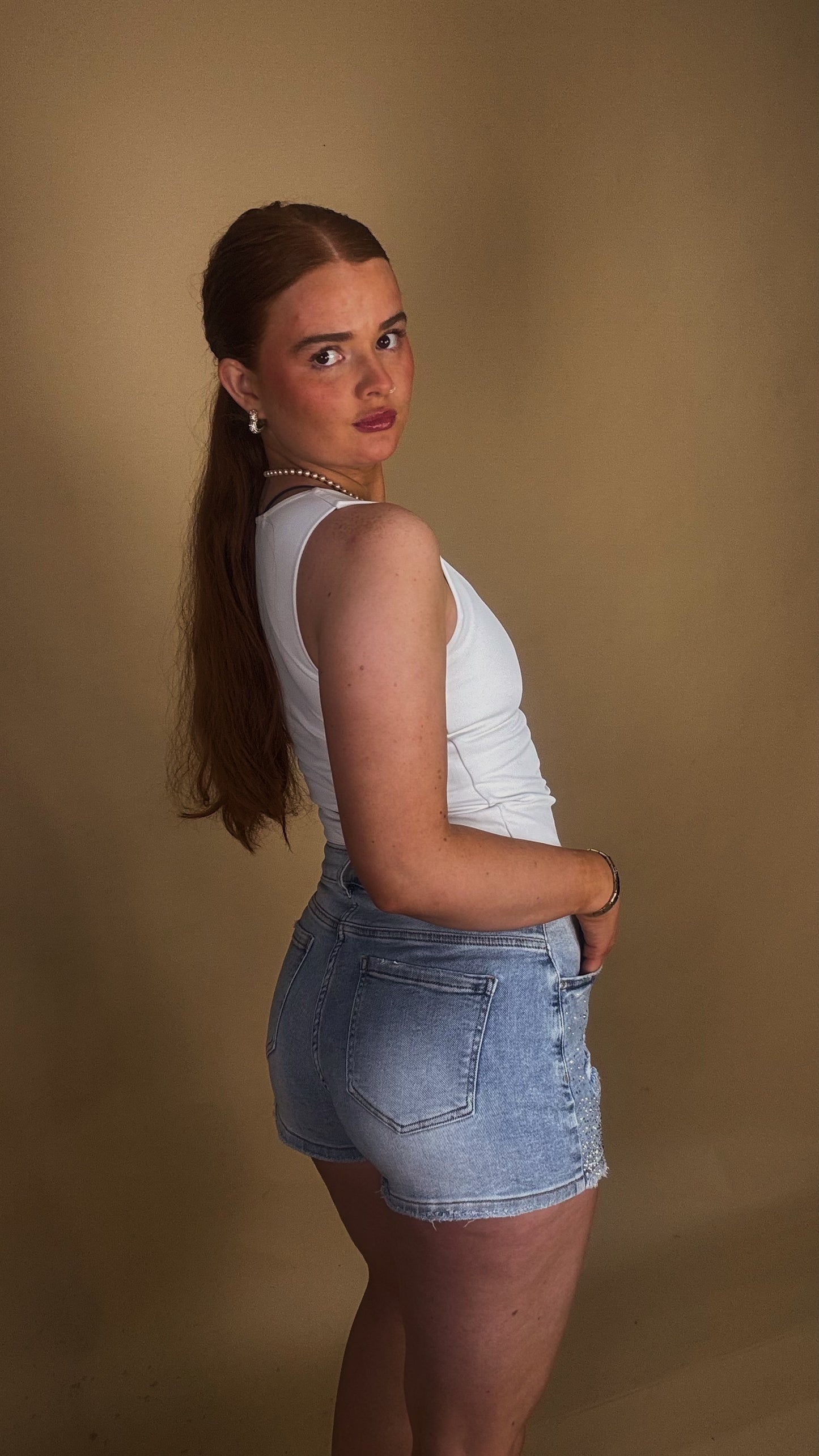 Shorts with diamonte 8662