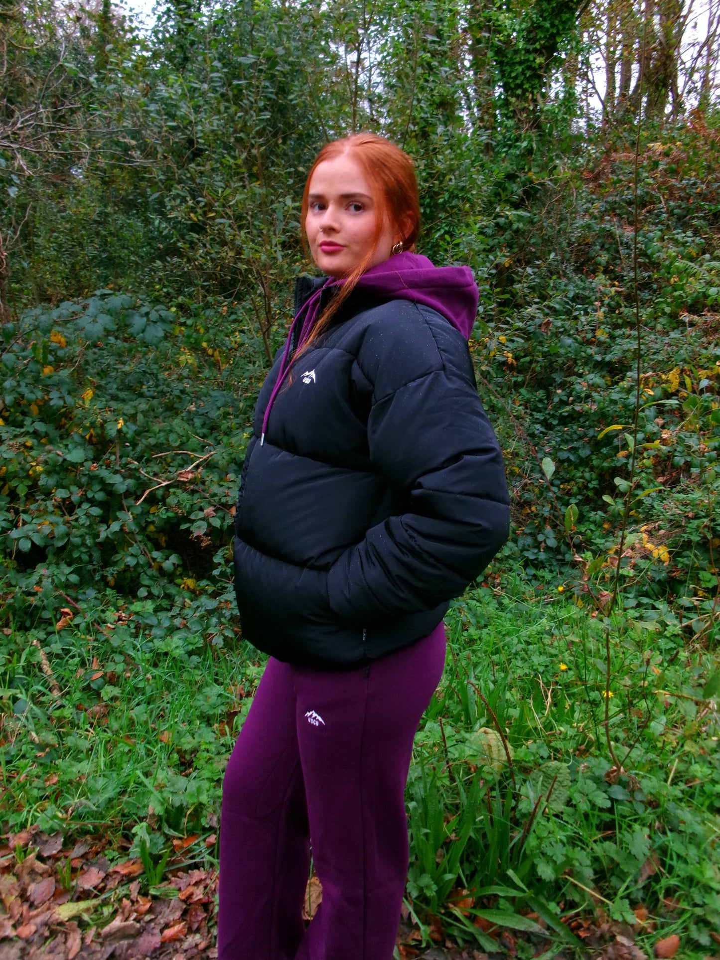 Jasmine Jet Black waterproof Ultra puffer *with pockets & draw string!!*