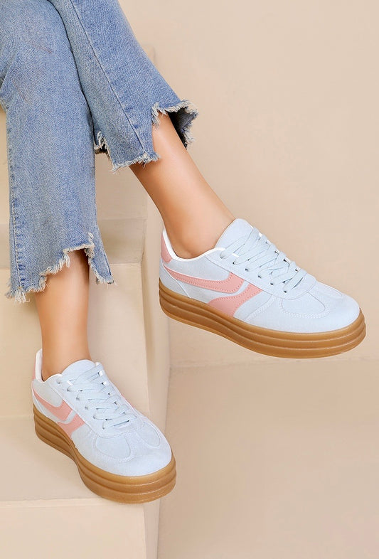 Amy Blue/Pink Chunky trainers