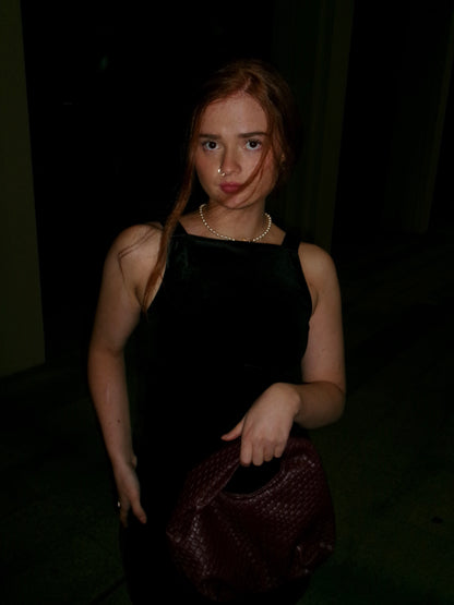 Bobbi Bow Super stretch crushed velvet dress