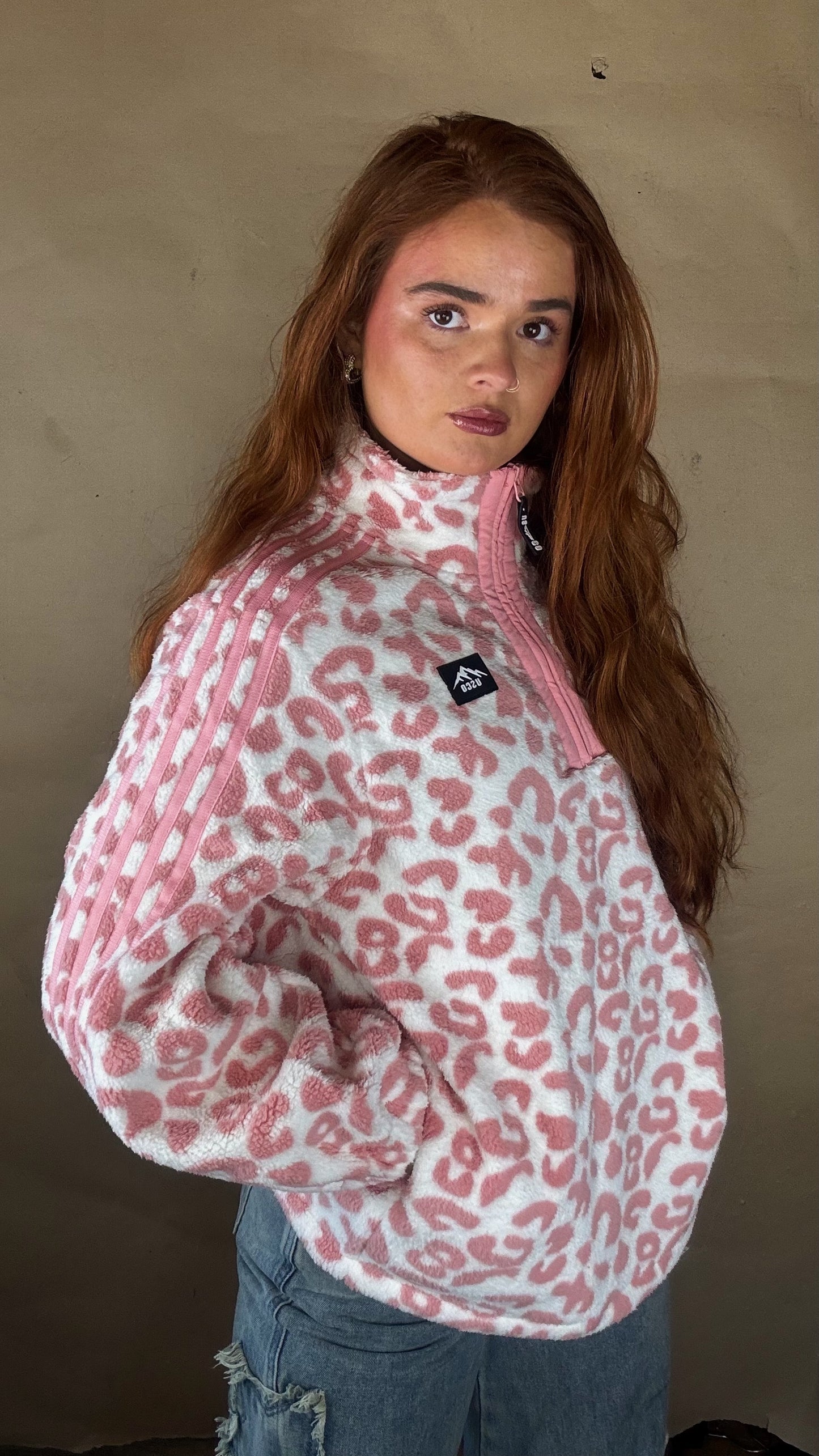 Payton Pink Leopard print zip up
