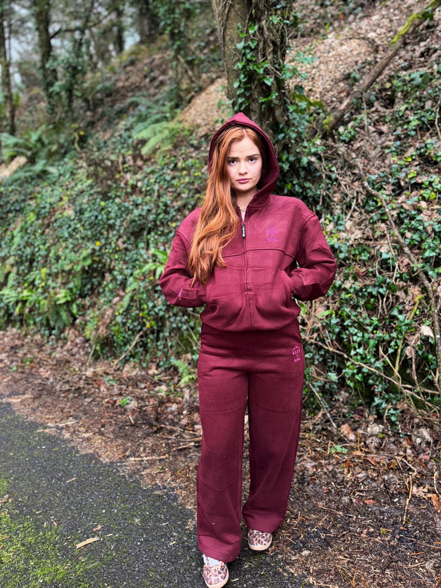 Burgundy KML x USCO LIMITED EDITION Fleece line set *size down*