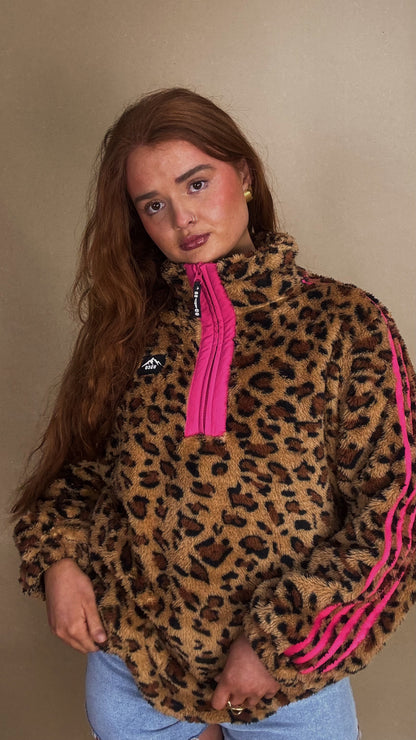 Clodagh Leopard Fleece. Drawstring + pockets