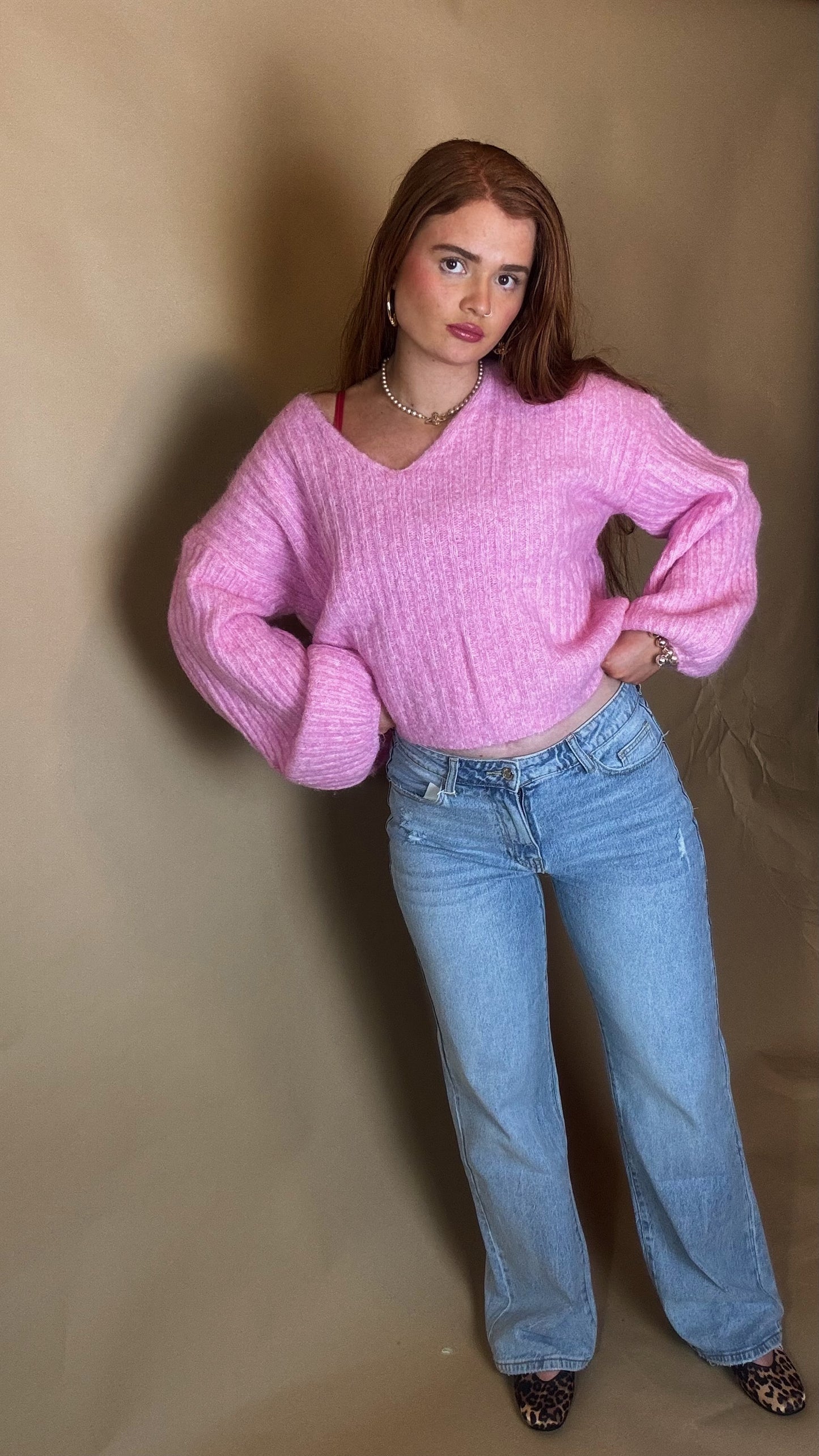 Mila Pink Diamonte patch Jean