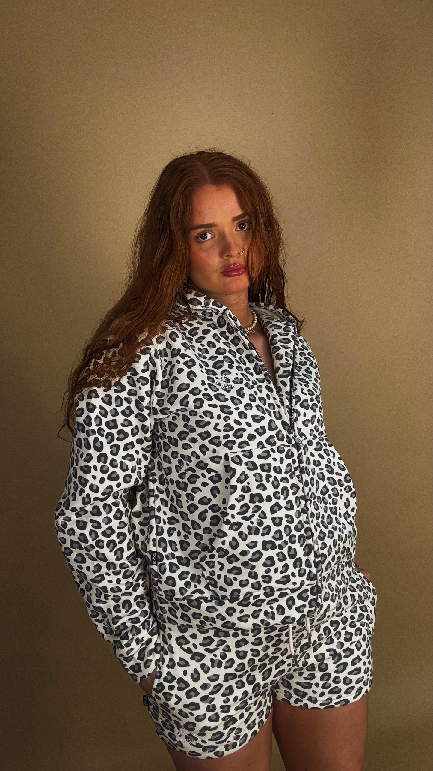 *shorte set* Leighton Leopard shorts set 80% cotton fleece line set.