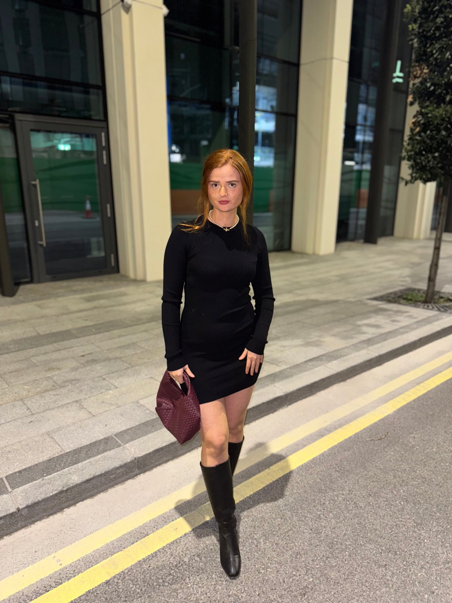 Blake Black Ribbed Dress *made with recycled fabrics*