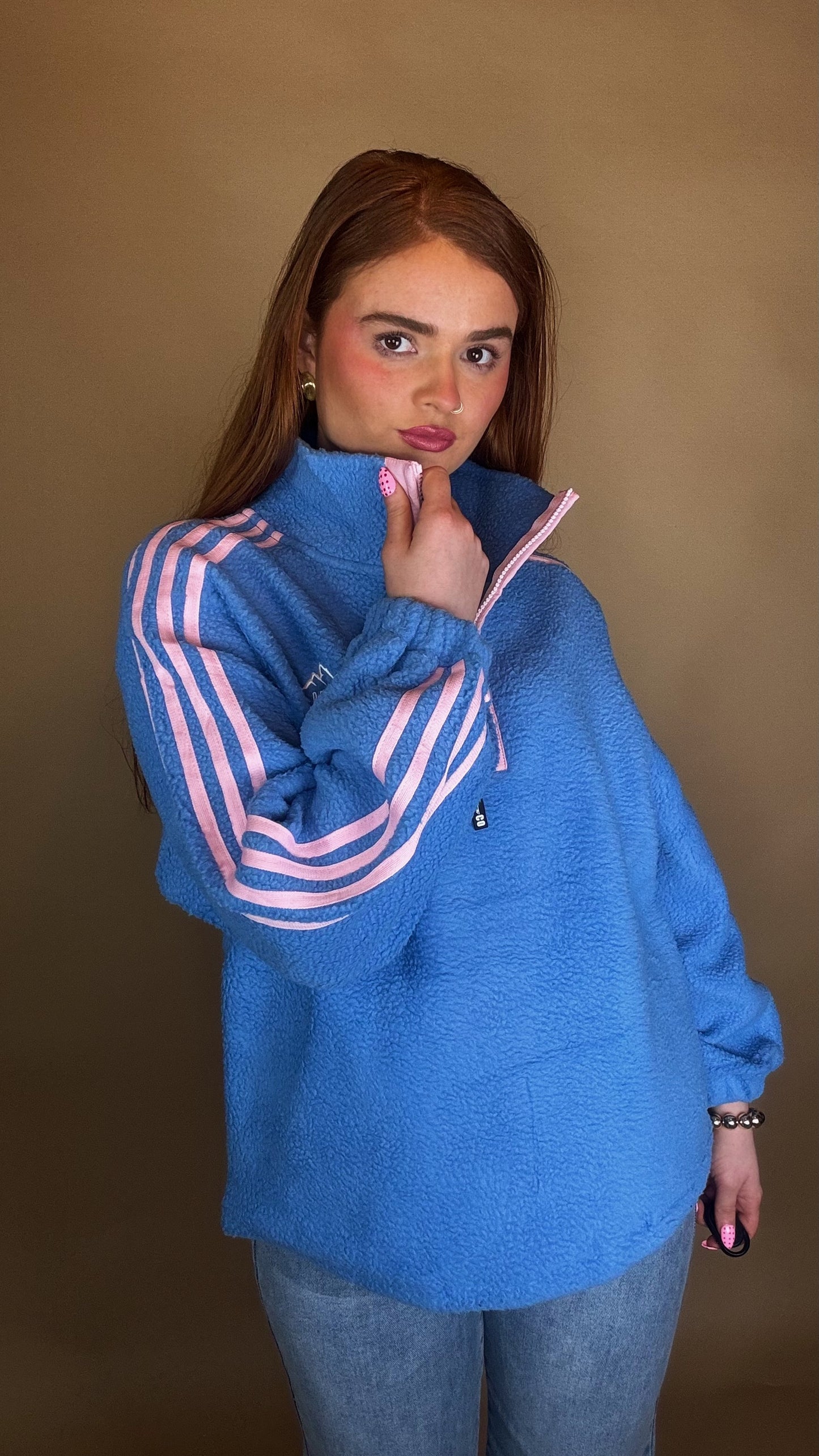 Hannah x4 Stripe Fleece size down. Pockets & draw string