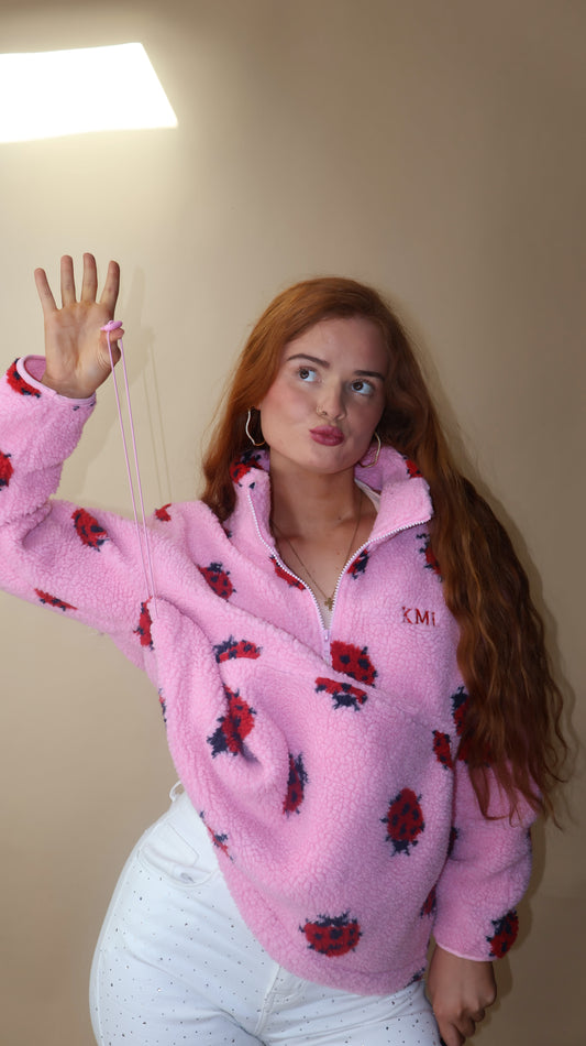 ONCE OFF DROP. Kelly KML Ladybird Fleece. With drawstring & pockets. *Thermal fleece-more dense finish  on the inside