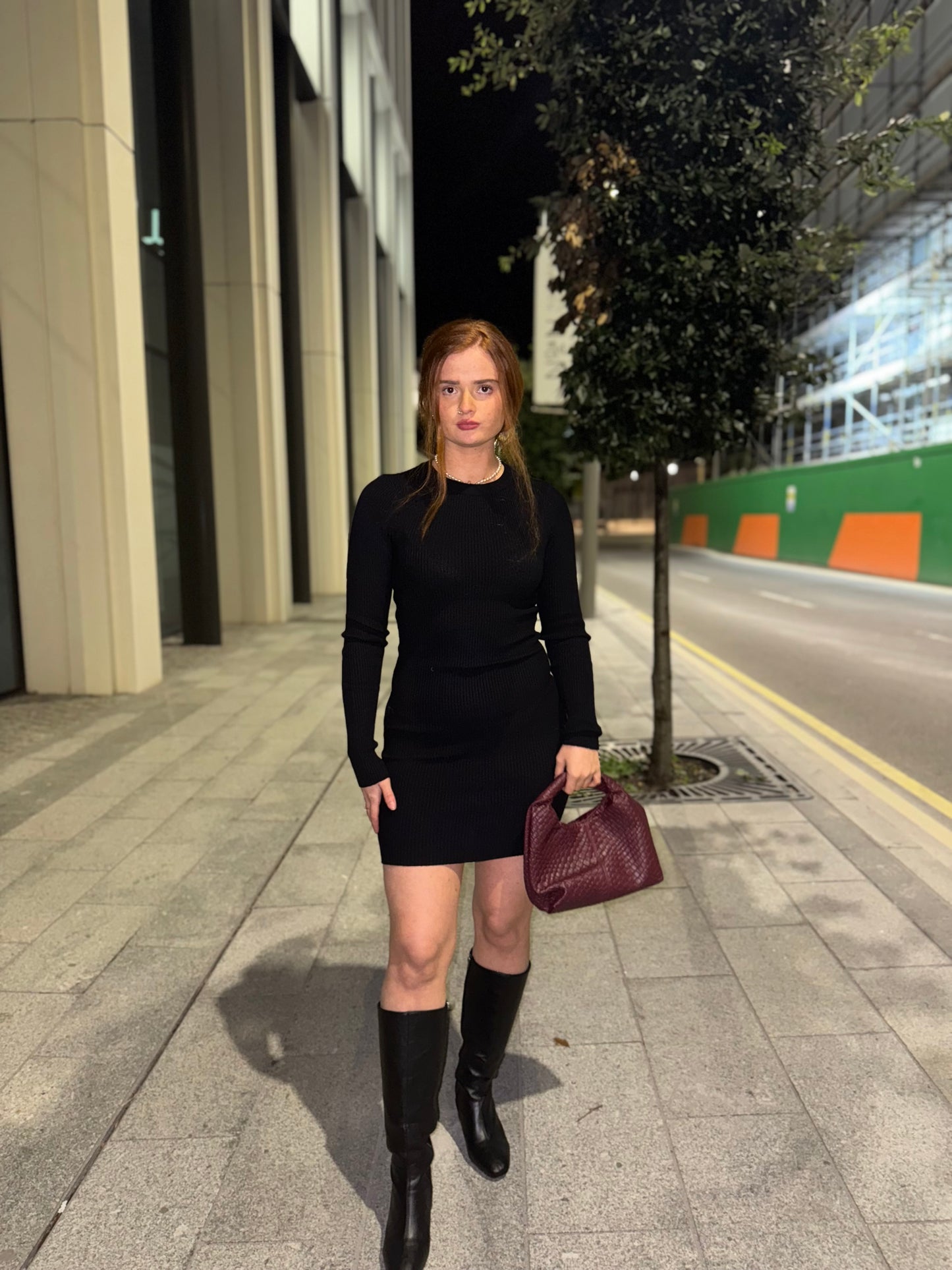 Blake Black Ribbed Dress *made with recycled fabrics*