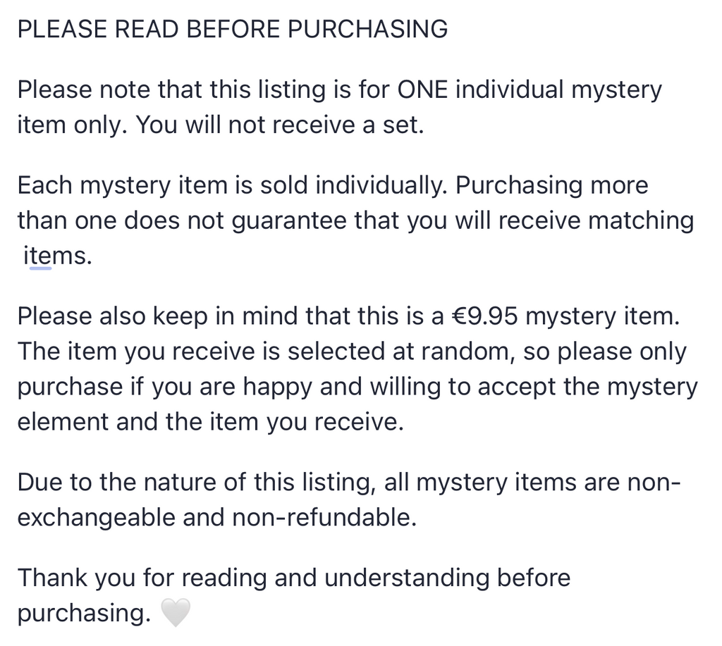 MYSTERY ITEM *limited availability*