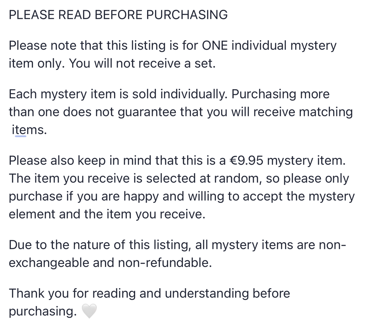 MYSTERY ITEM *limited availability*