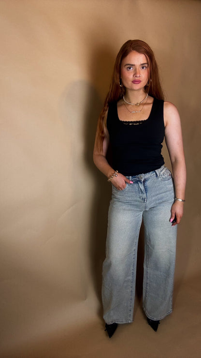 Matilda Heart Cherry Embroidered Jean