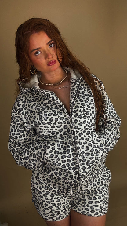*shorte set* Leighton Leopard shorts set 80% cotton fleece line set.