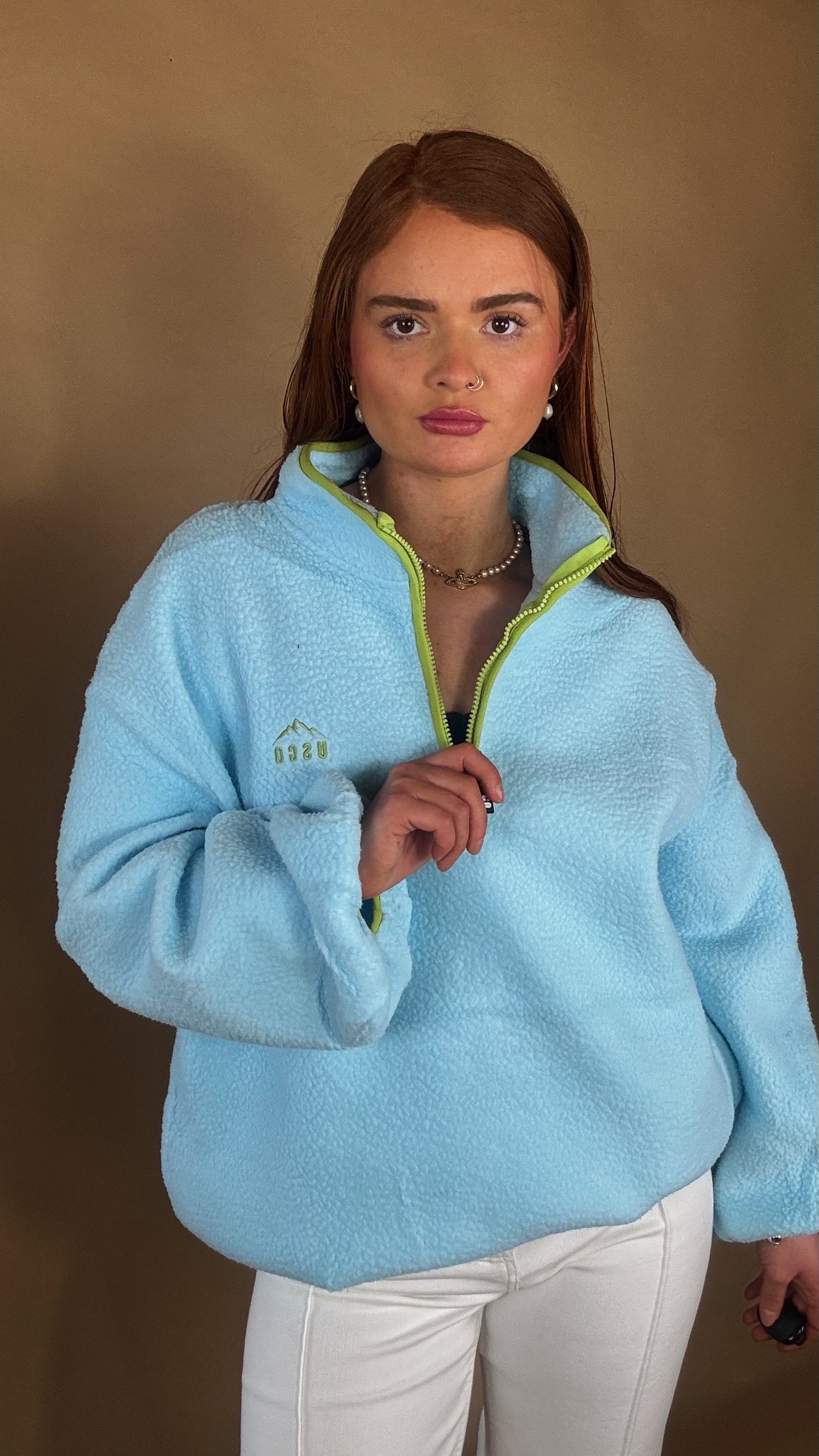 Niamh Balloon Sleeve fleece (pockets + drawstring)