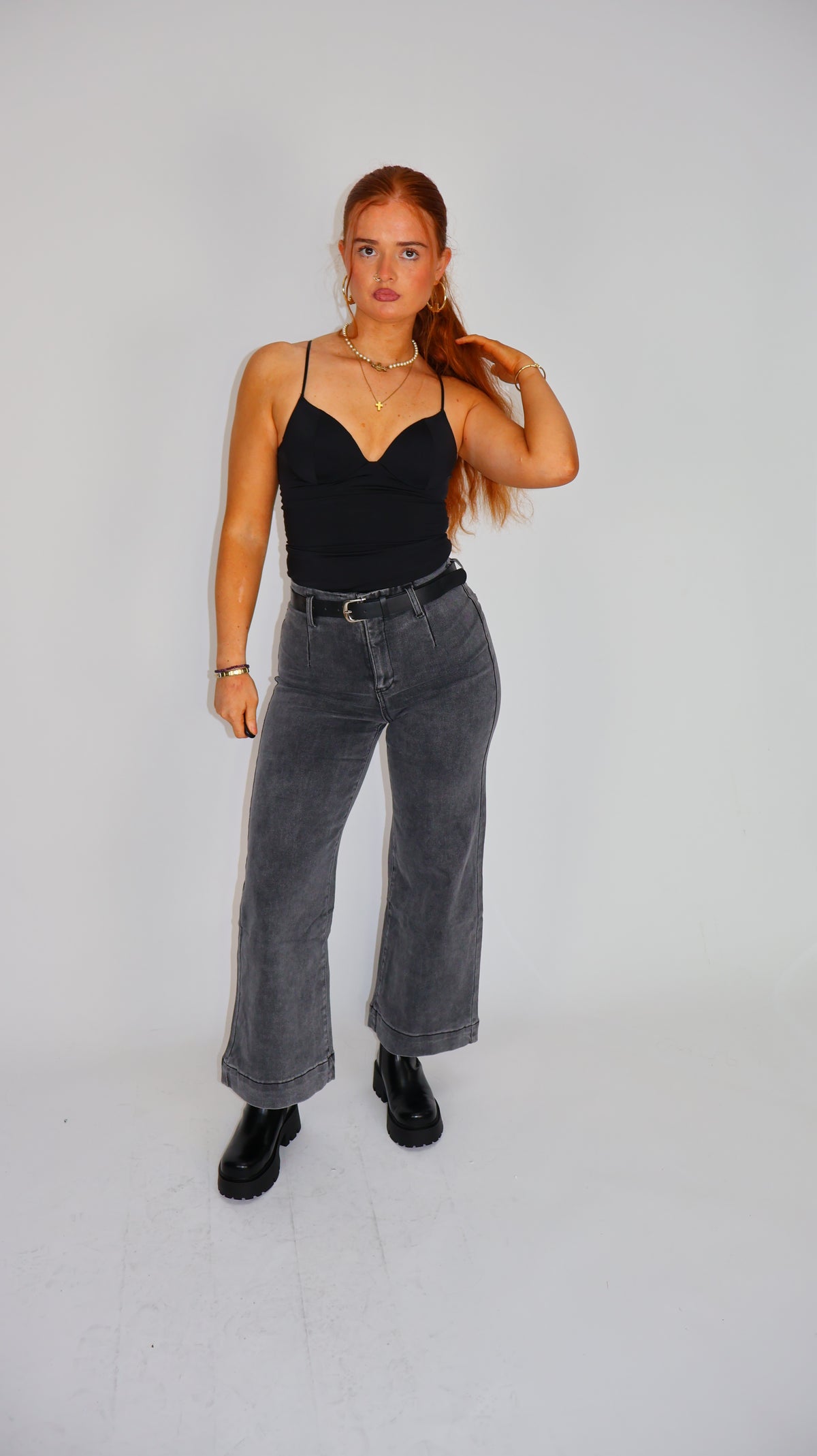 Stephanie Super stretch denim. With belt