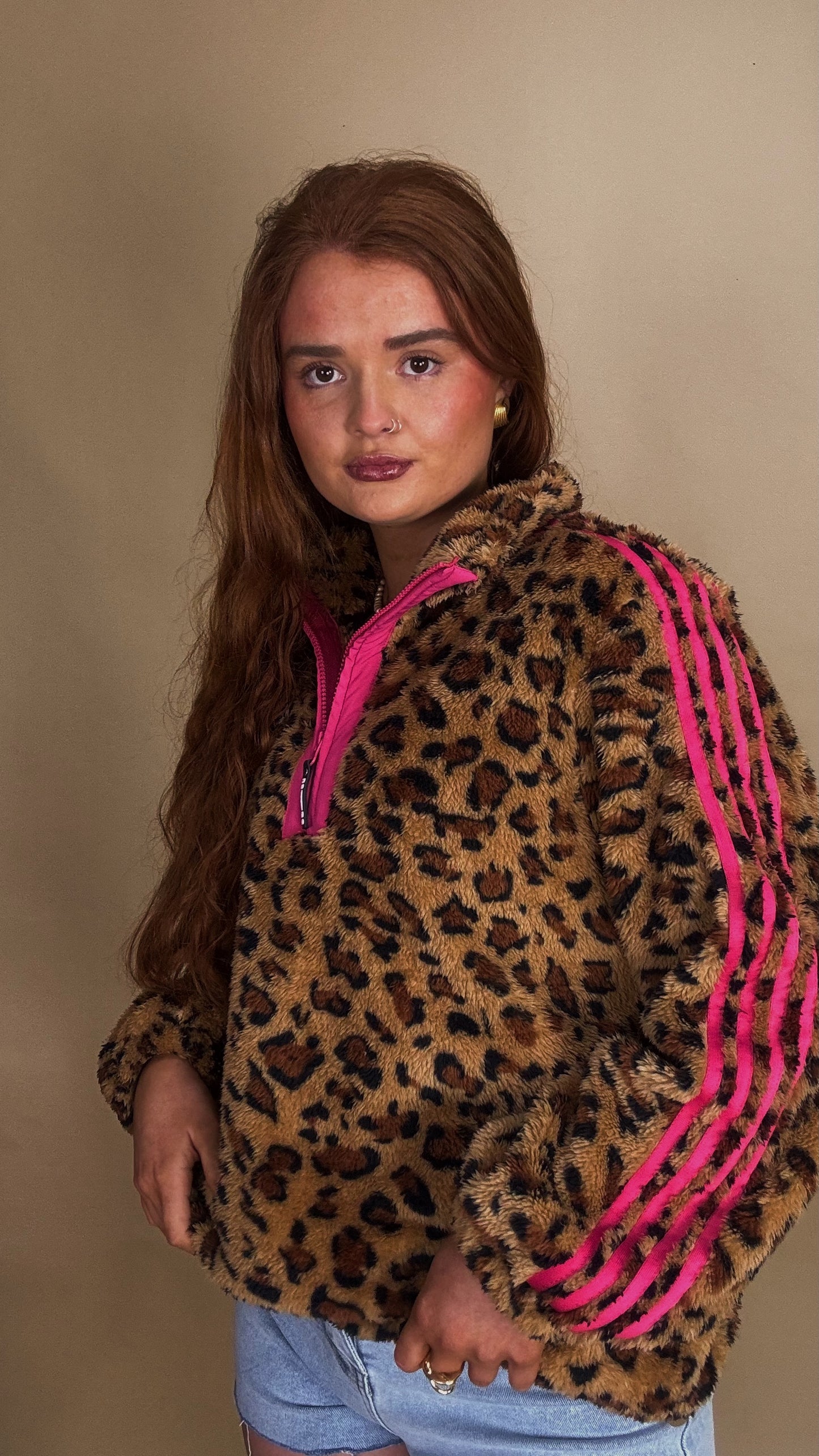 Clodagh Leopard Fleece. Drawstring + pockets
