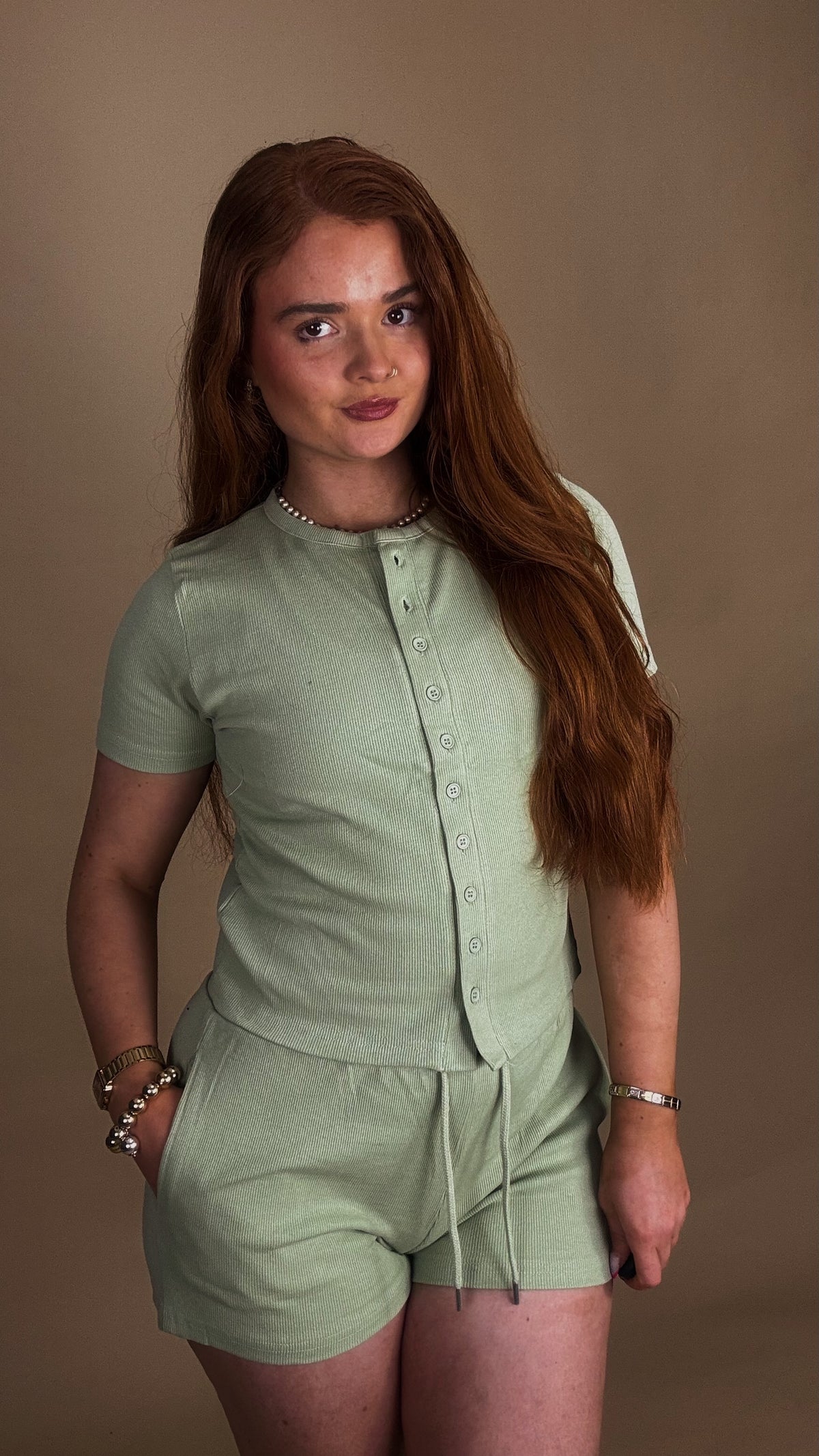 Katie 95% cotton fleece short set