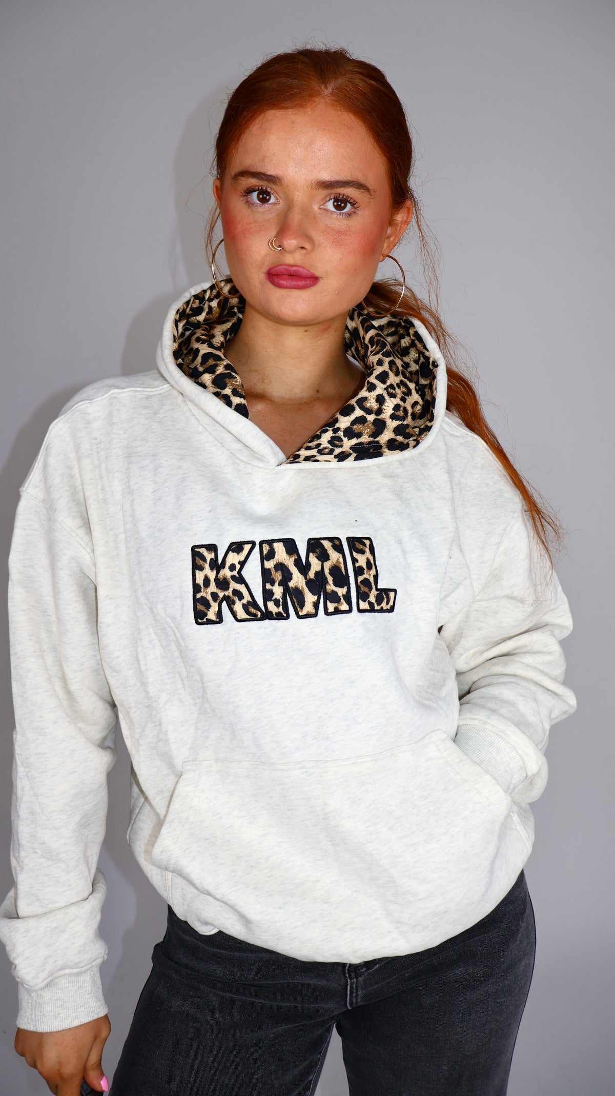 Fifi Fleece lined leopard hoodie
