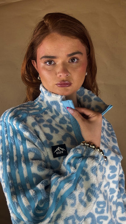 Blair Blue Leopard print zip up