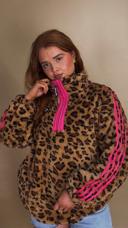 Clodagh Leopard Fleece. Drawstring + pockets