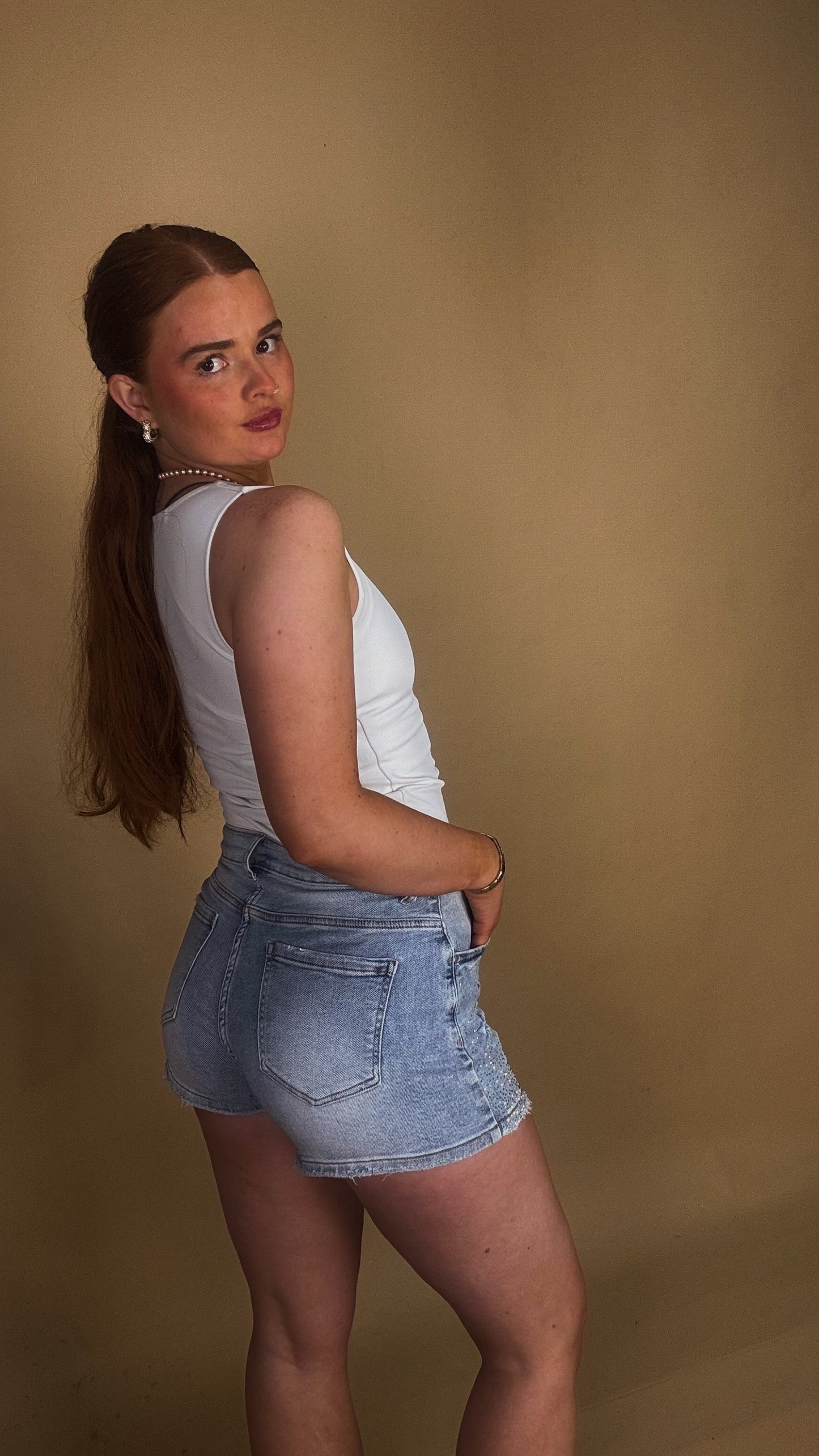 Shorts with diamonte 8662