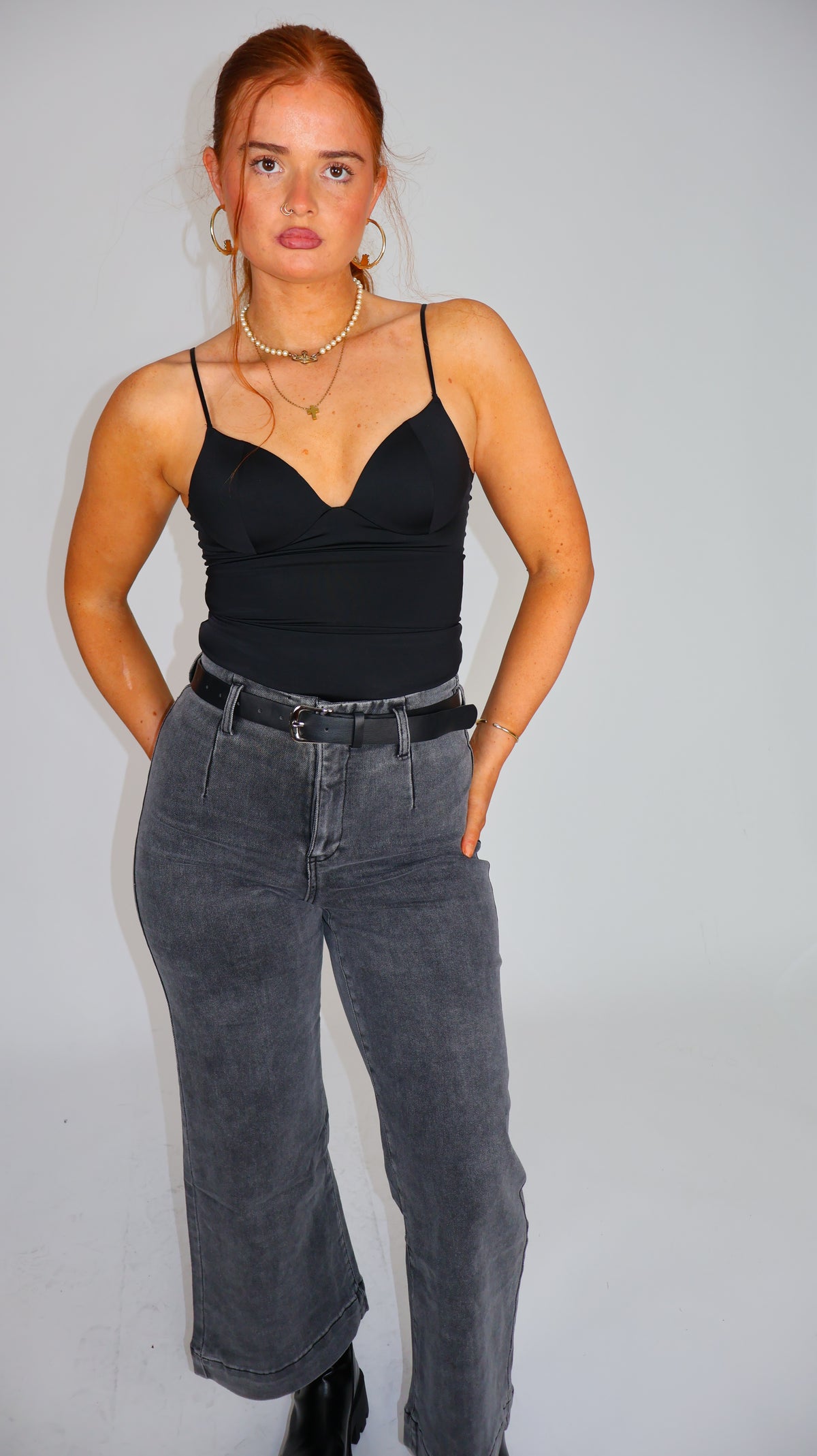 Stephanie Super stretch denim. With belt
