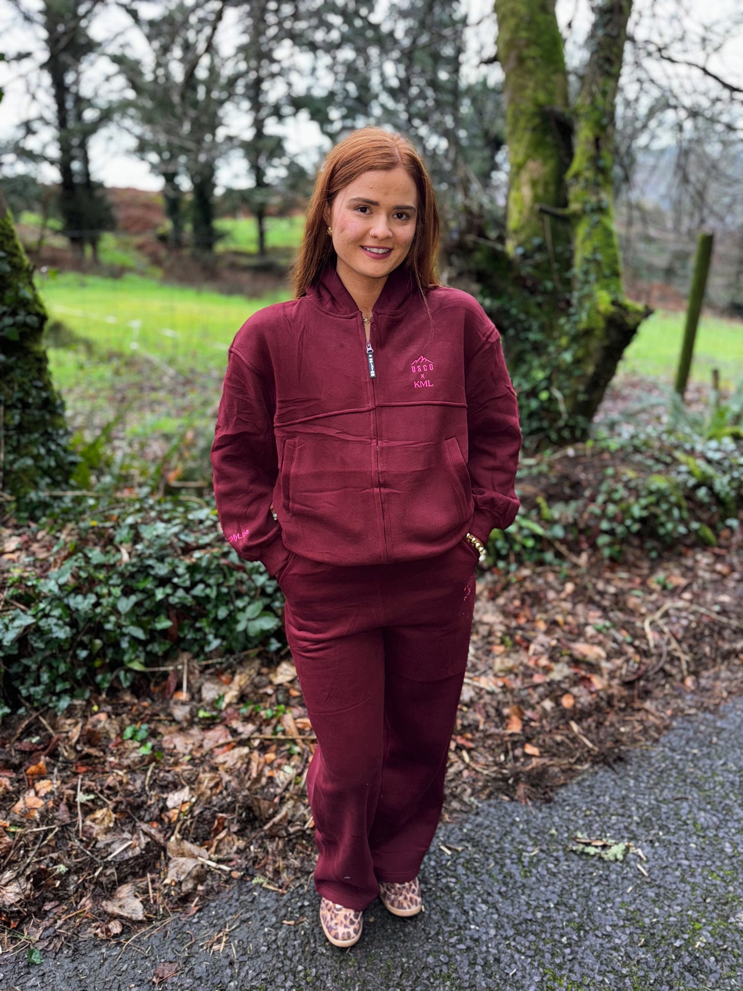 Burgundy KML x USCO LIMITED EDITION Fleece line set *size down*