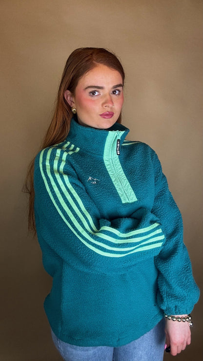 Mel x4 Stripe Fleece Mint size down. Pockets & draw string