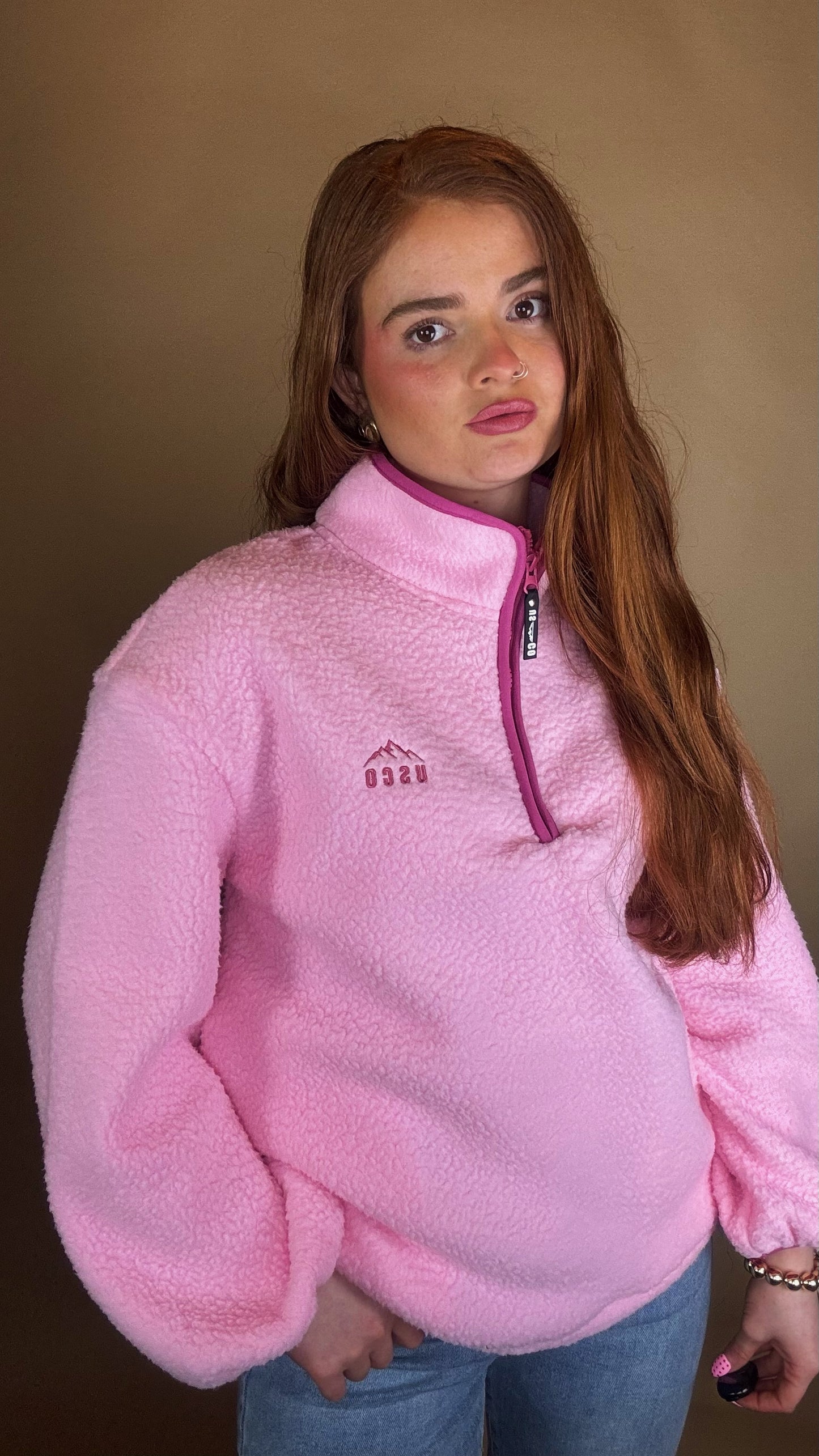 Megan super soft fleece Balloon sleeve *size down* Pockets & draw string