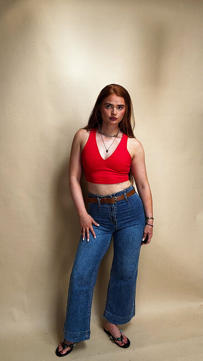 Emma Super stretchy denim jeans + the belt