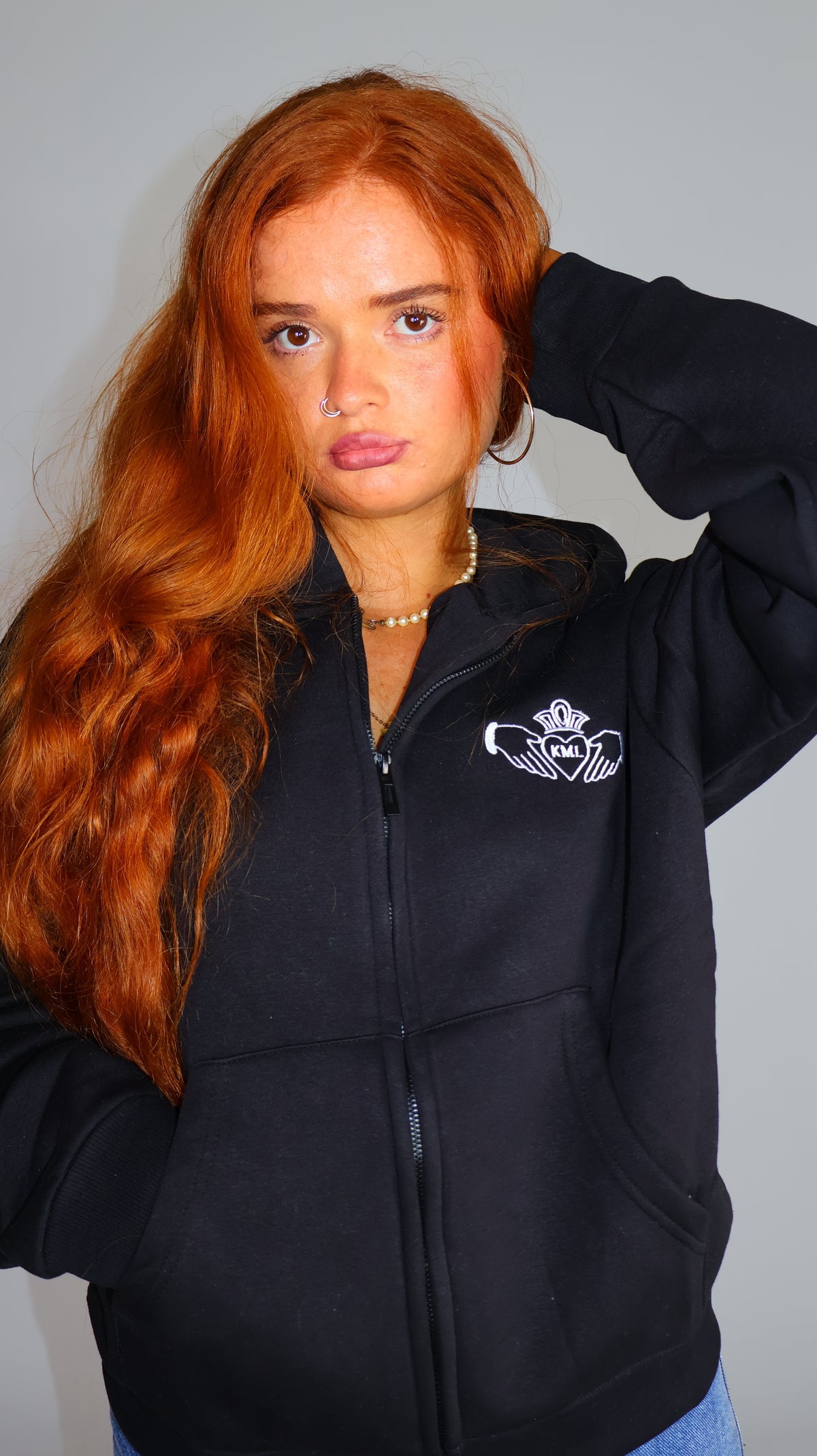 Una Claddagh Fleeced Hoodie.