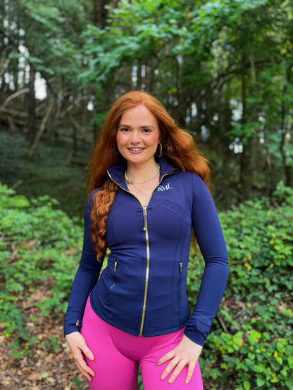 Navy sculpt jacket