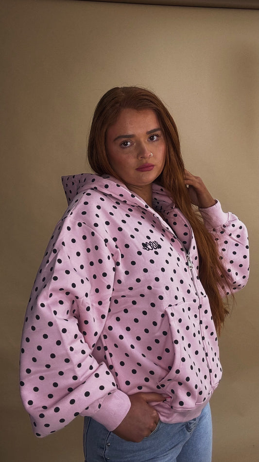 Ella 80% cotton Polka Dot Hoodie
