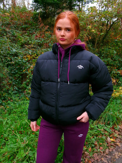 Jasmine Jet Black waterproof Ultra puffer *with pockets & draw string!!*