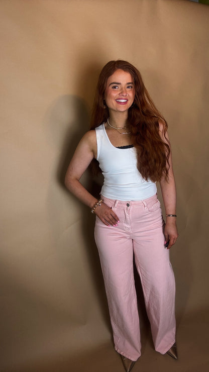 Polly Pastel Pink Jean