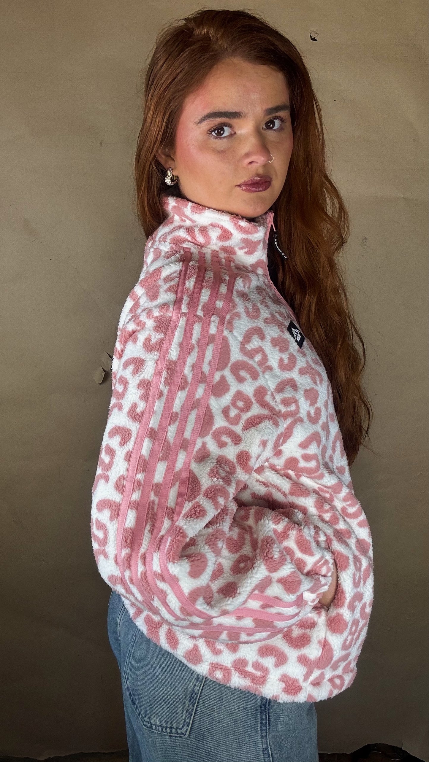 Payton Pink Leopard print zip up