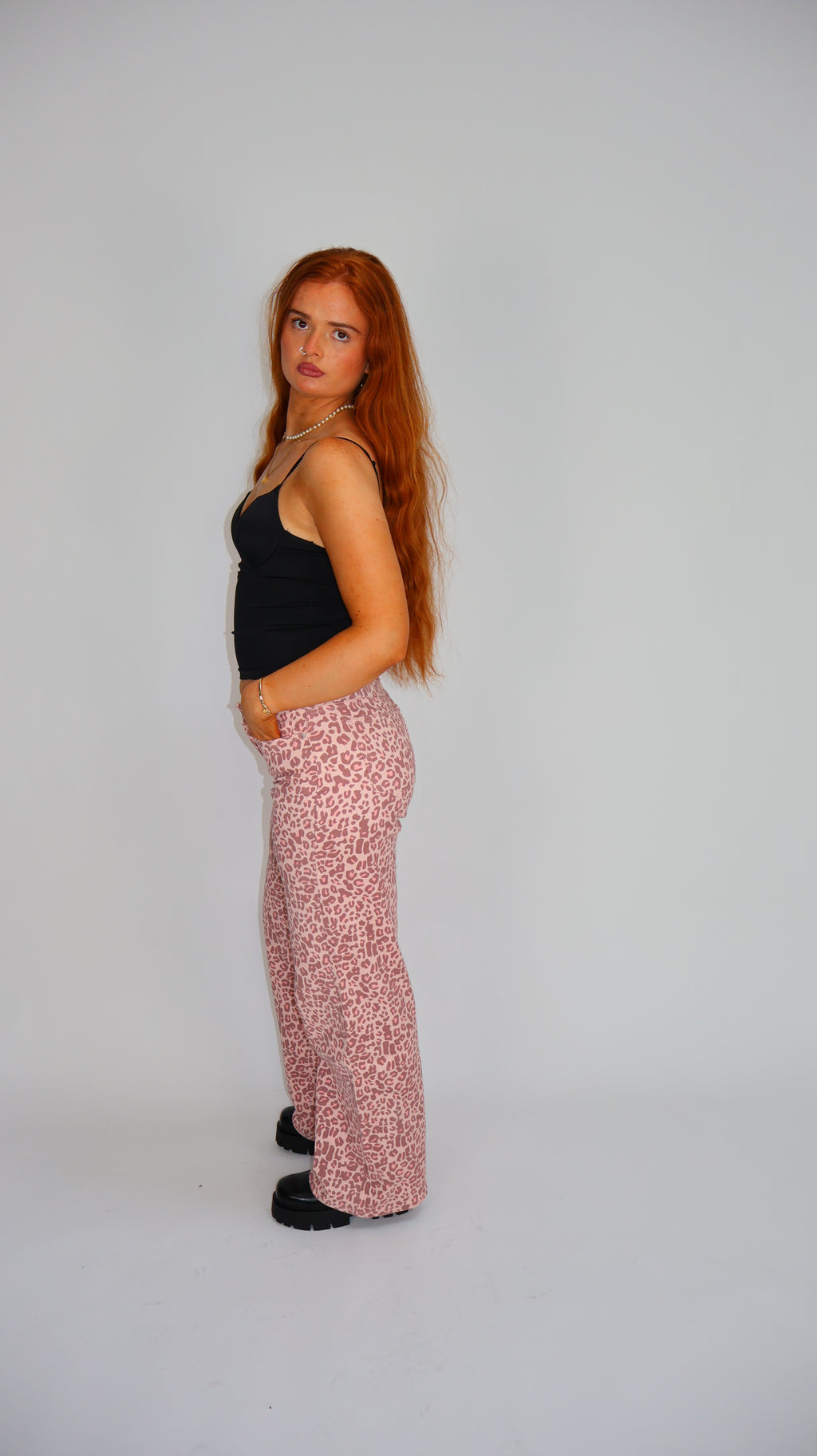 Lily Pink Leopard Dad Fit Denim